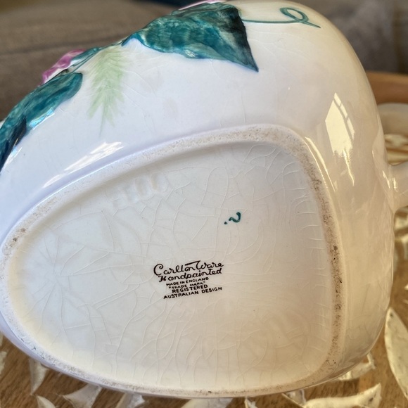 Carlton Ware Handpainted, Made in England, Morning Glory, Teapot & Sugar Dish - Picture 7 of 15